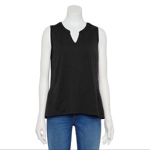 NWT Sonoma Goods For Life Peplum Tank Black Size XS